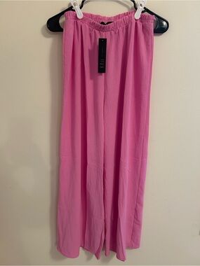 Kaii Hot Pink Wide-Leg Elastic Waist Pants